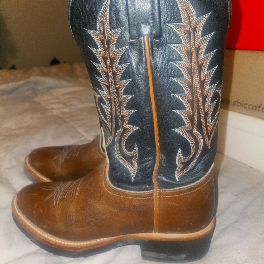 Women's Brown and Black Tony Lama Western Boots